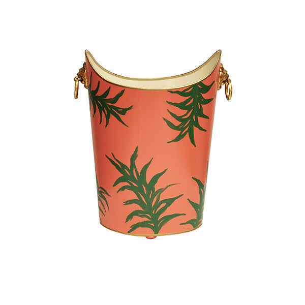 Oval Wastebasket With Lion Handles