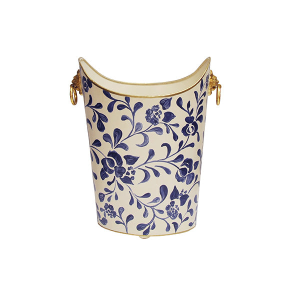 Oval Wastebasket With Lion Handles