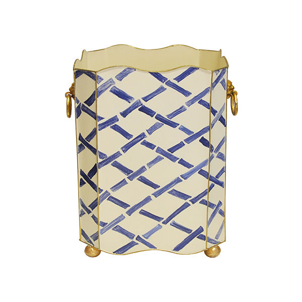 Square Wastebasket With Lion Handles