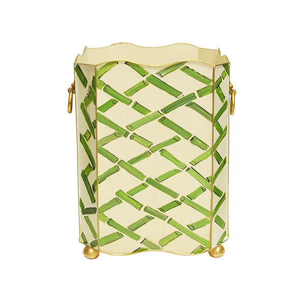 Square Wastebasket With Lion Handles