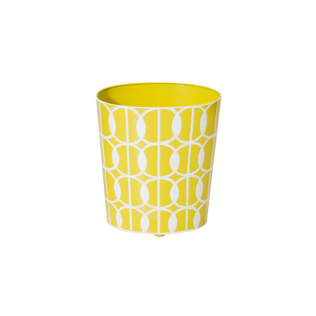 Yellow And Cream Wastebasket