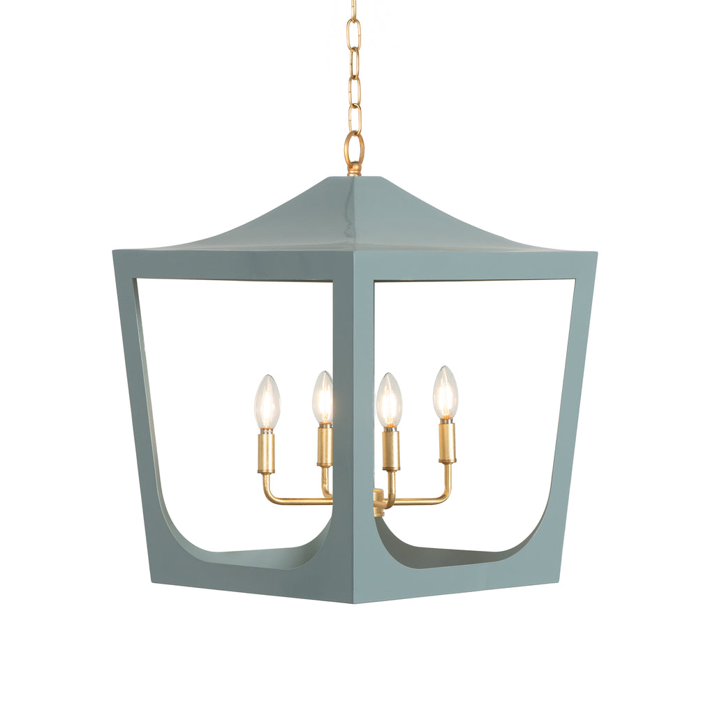 Modern Pagoda Lantern Light Gold Leaf Cluster