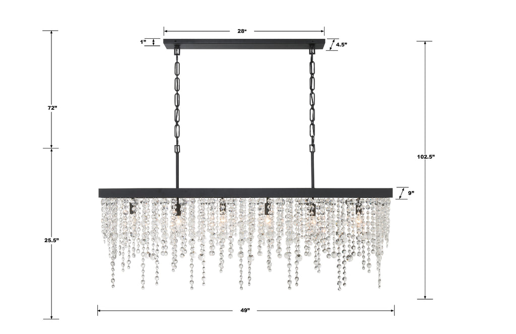 Winham 6 Light Linear Chandelier