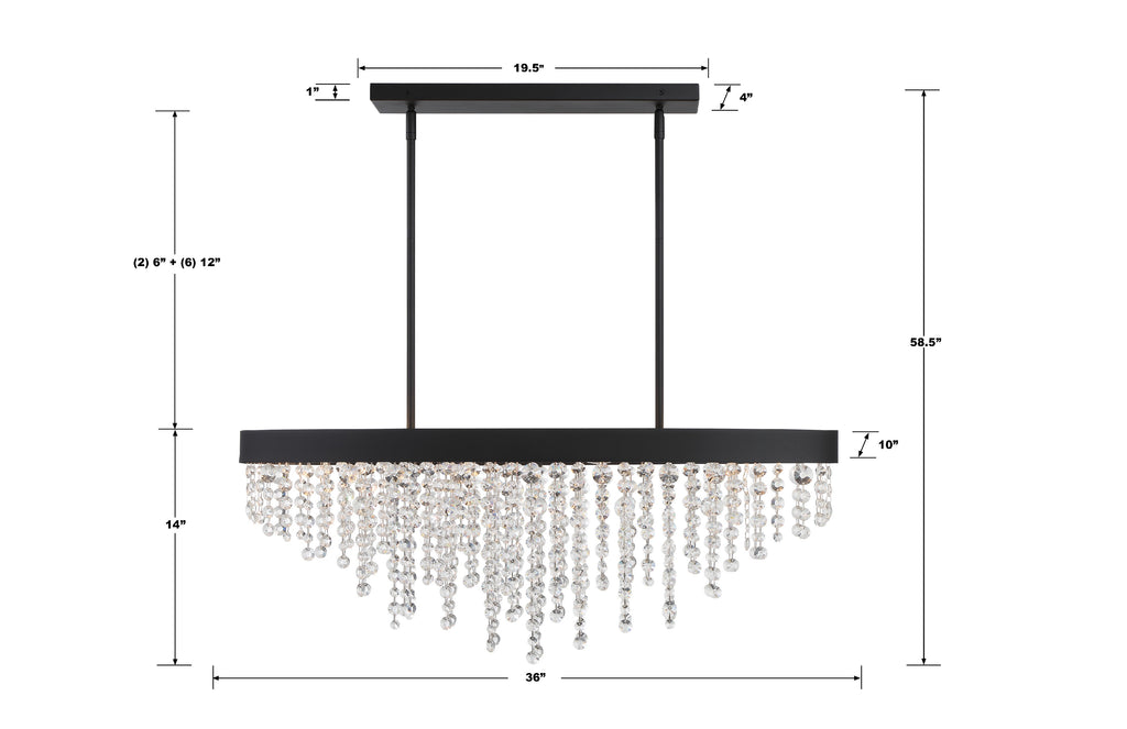 Winham 8 Light Linear Oval Chandelier