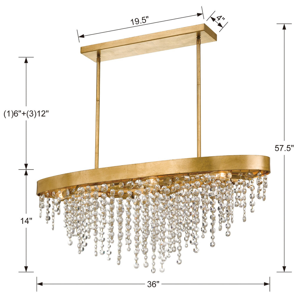 Winham 8 Light Linear Oval Chandelier