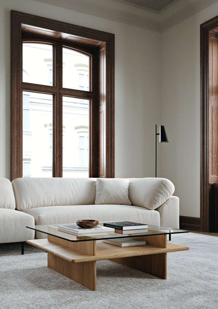 Parallel Coffee Table, White Pigmented Lacquered Oak