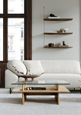 Parallel Coffee Table, White Pigmented Lacquered Oak