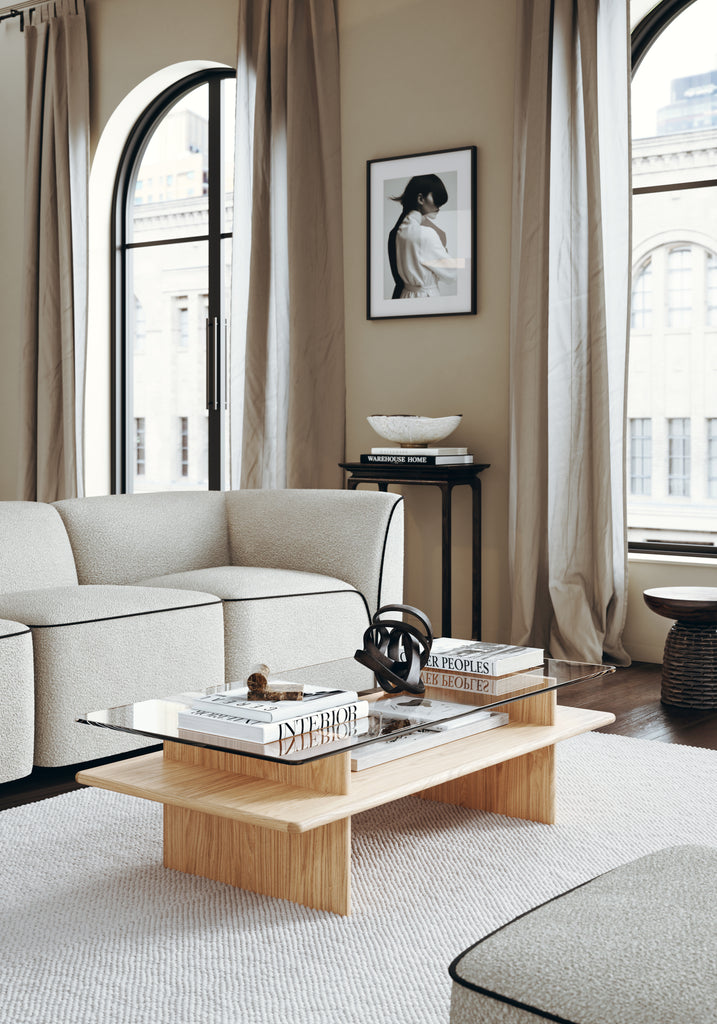 Parallel Coffee Table, White Pigmented Lacquered Oak