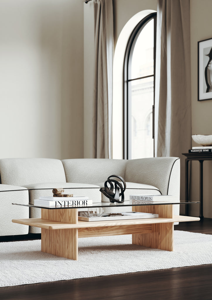 Parallel Coffee Table, White Pigmented Lacquered Oak