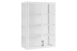 White Wall Hanging Glass Display Cabinet