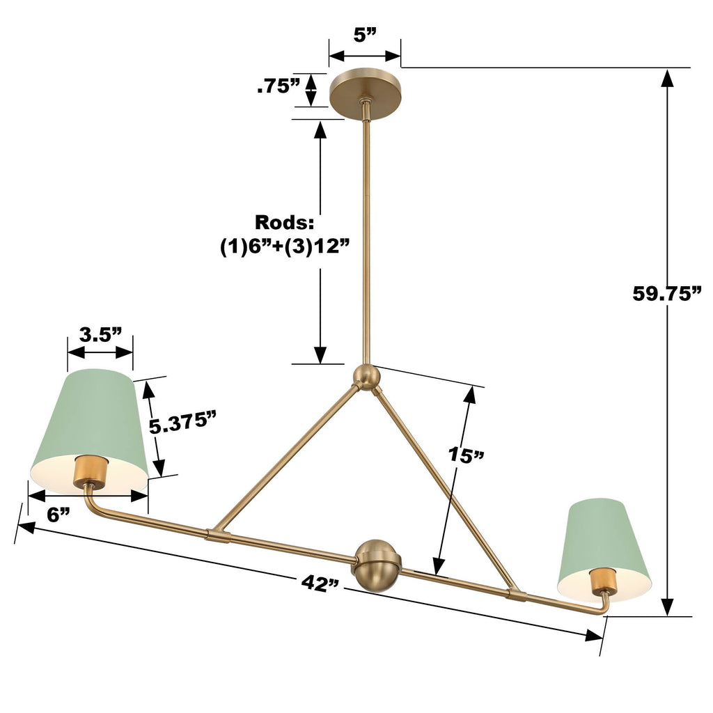 Xavier 2 Light Linear Chandelier