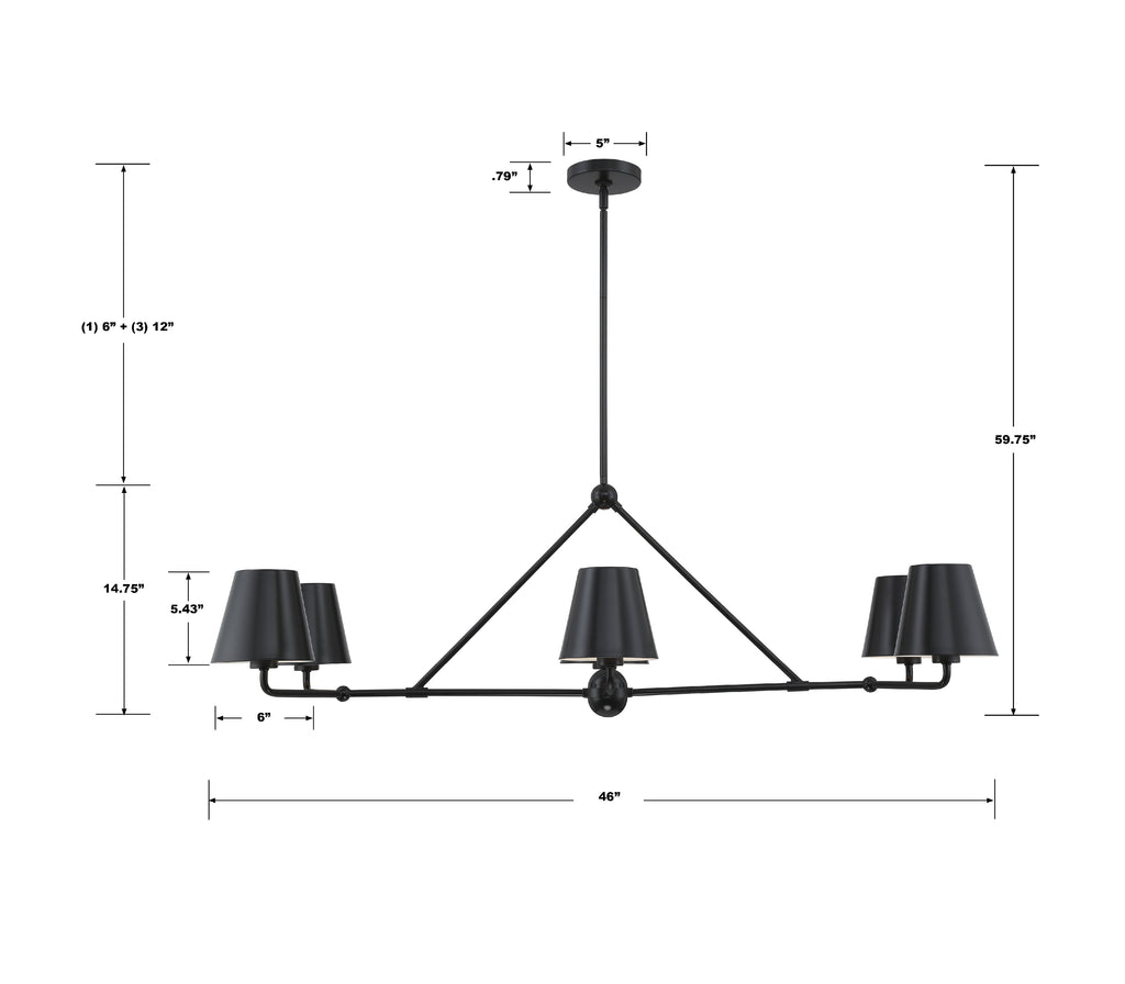 Xavier 6 Light Linear Chandelier