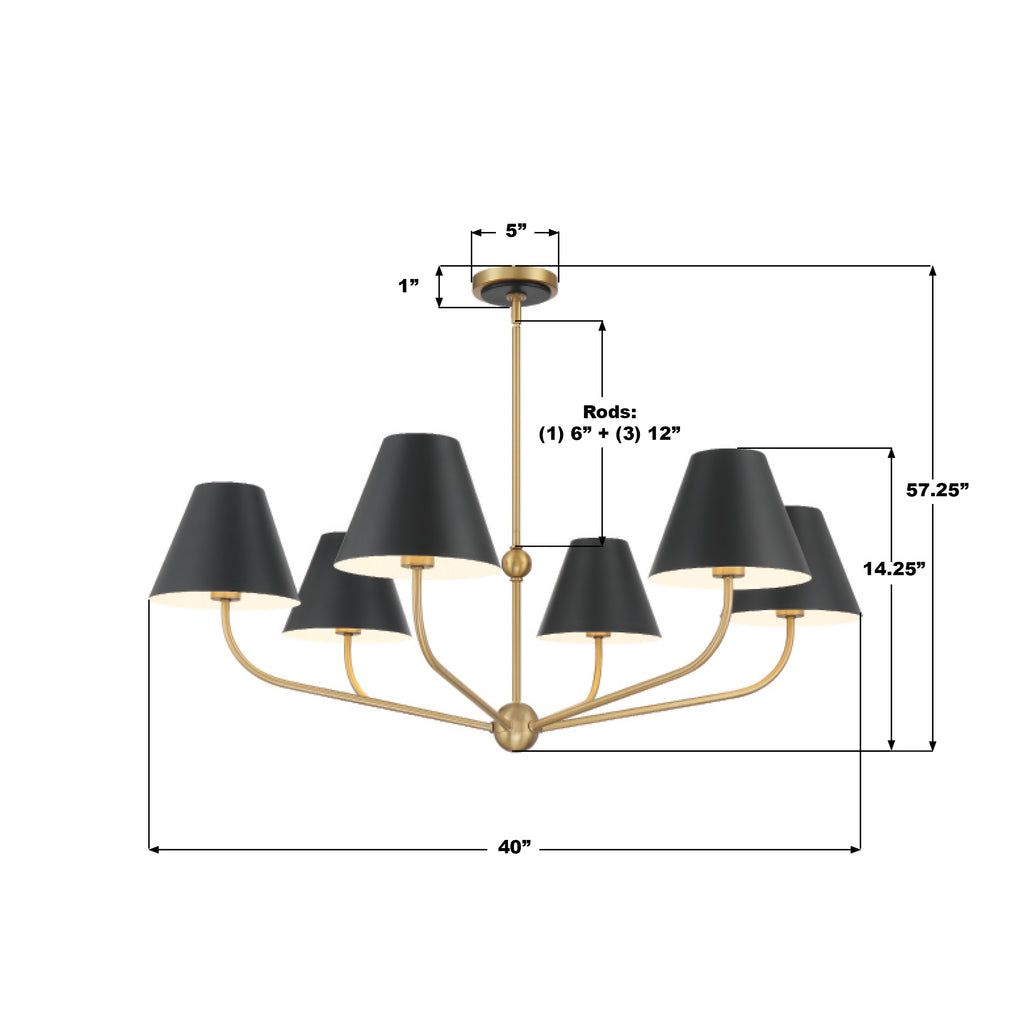 Xavier 6 Light Linear Chandelier