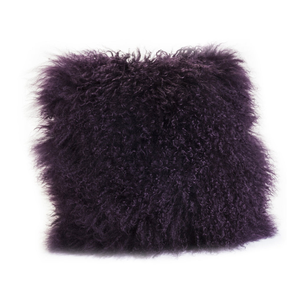 Lamb Fur Pillow, Purple