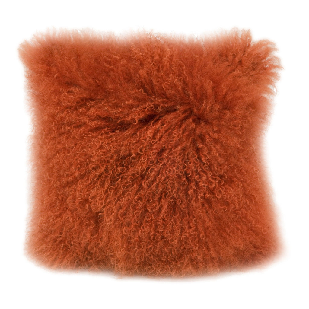 Lamb Fur Pillow, Orange