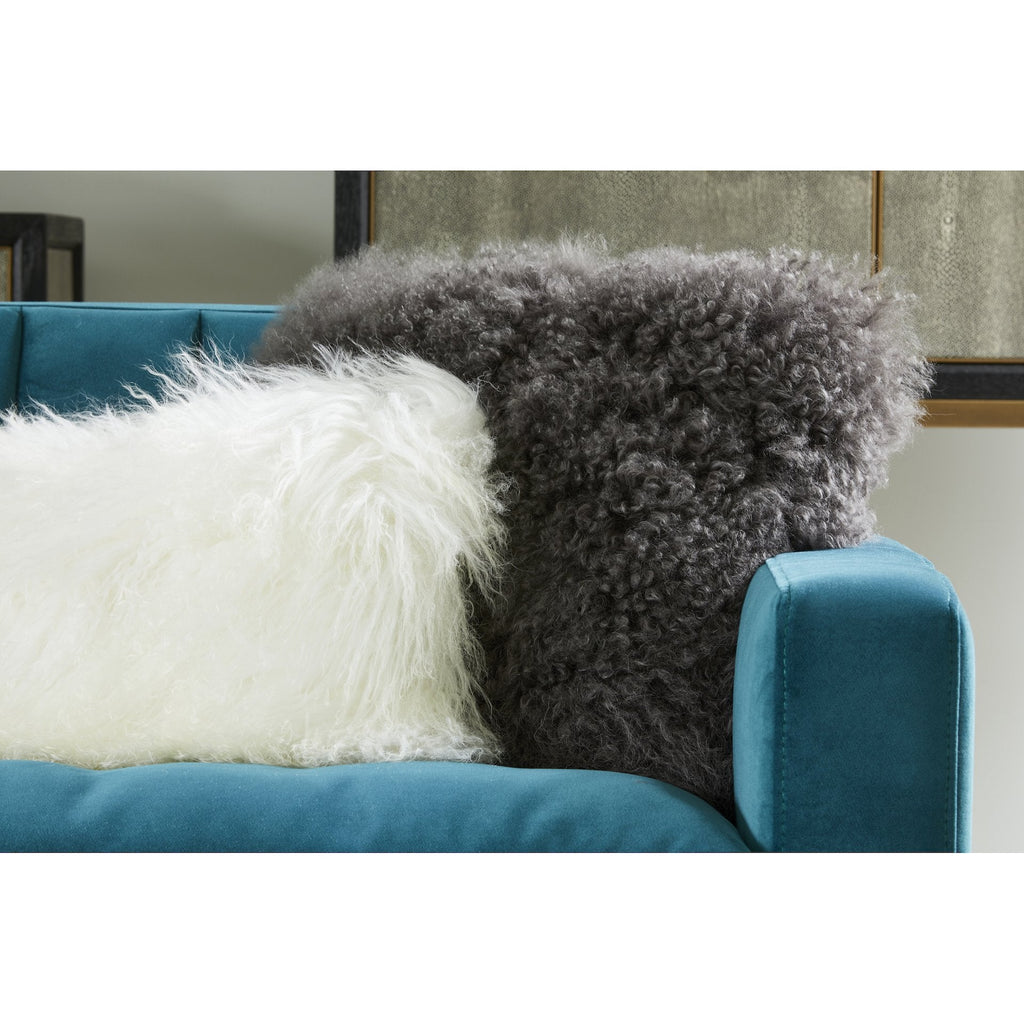 Lamb Fur Pillow, Grey