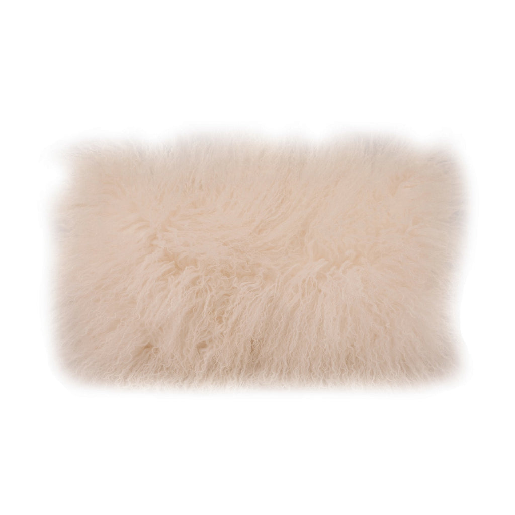 Lamb Fur Pillow, White