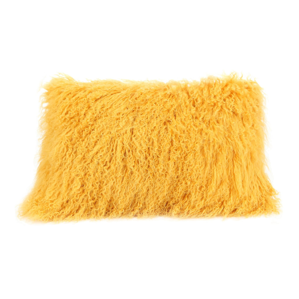 Lamb Fur Pillow, Gold