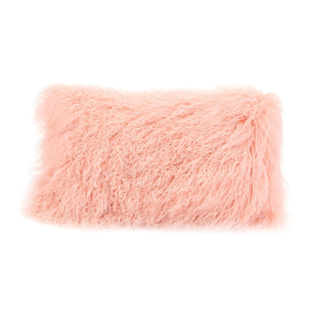 Lamb Fur Pillow, Pink