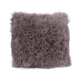 Lamb Fur Pillow Large, Grey