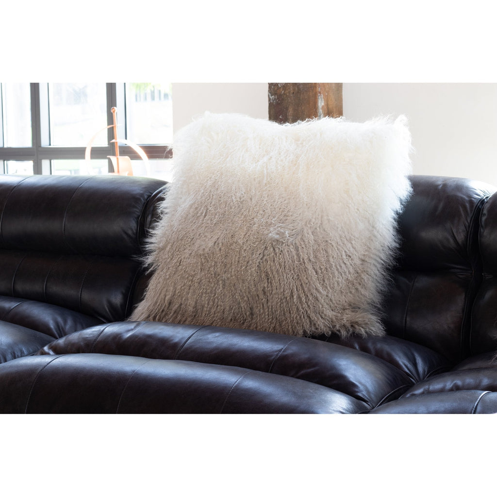 Lamb Fur Pillow, Light Grey