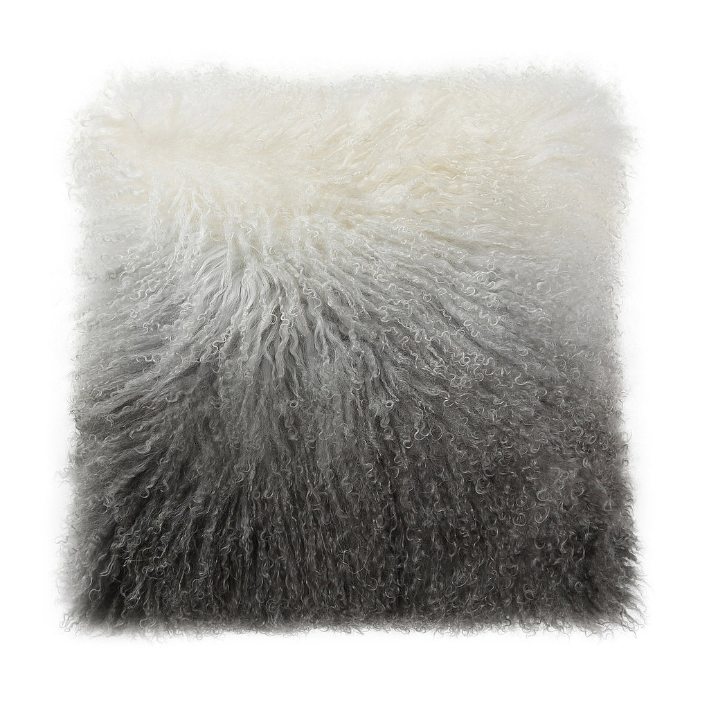 Lamb Fur Pillow, Light Grey