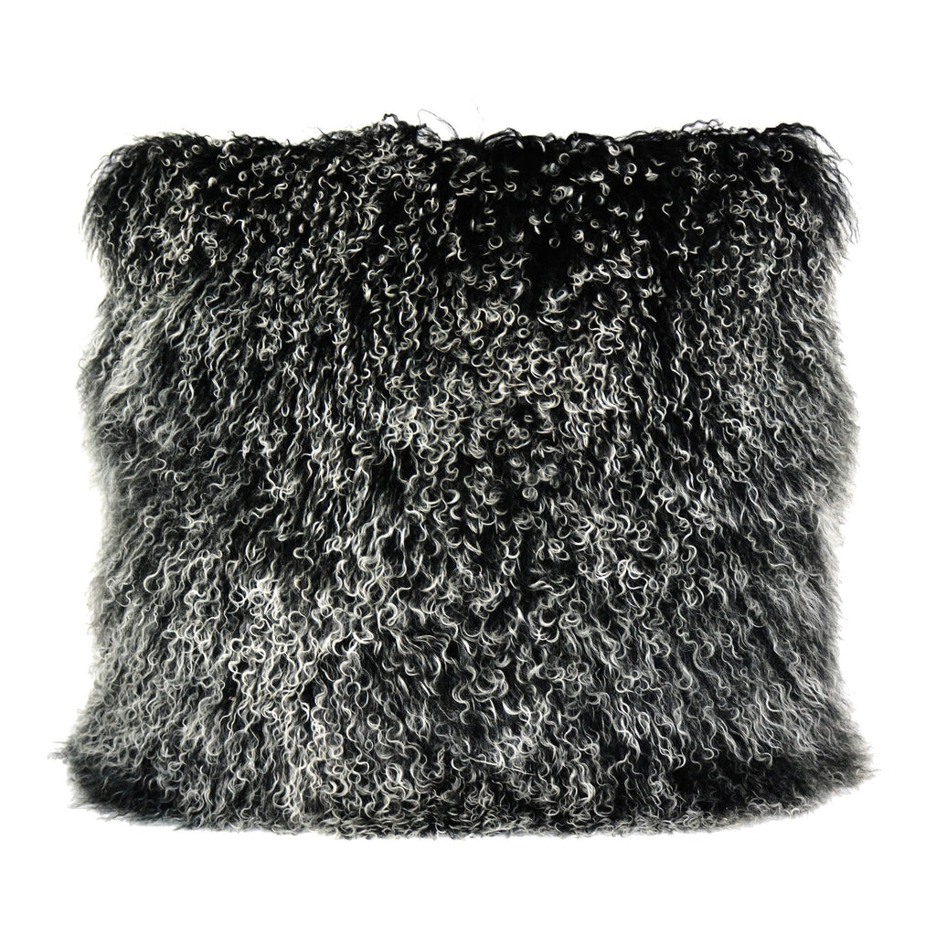 Lamb Fur Pillow Large, Black