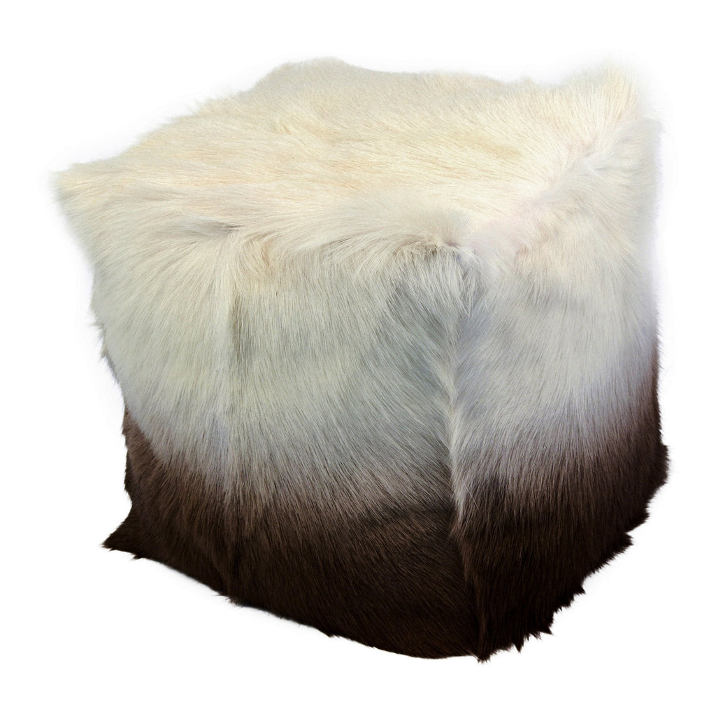 Goat Fur Pouf, Brown