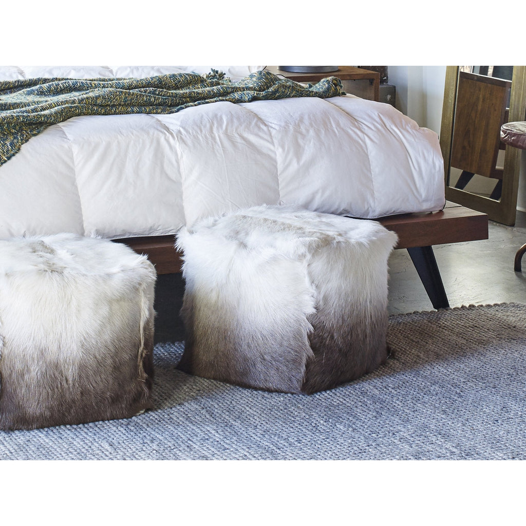 Goat Fur Pouf, Brown