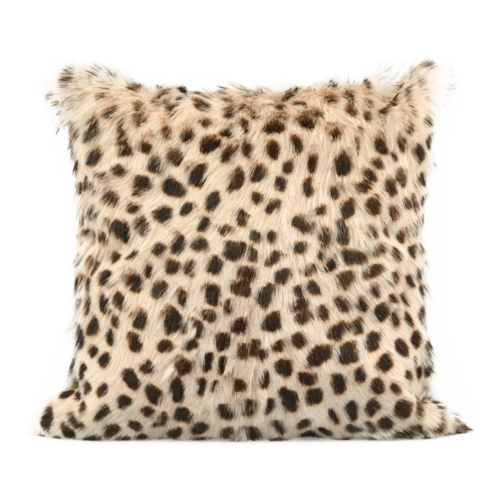 Spotted Goat Fur Pillow, White