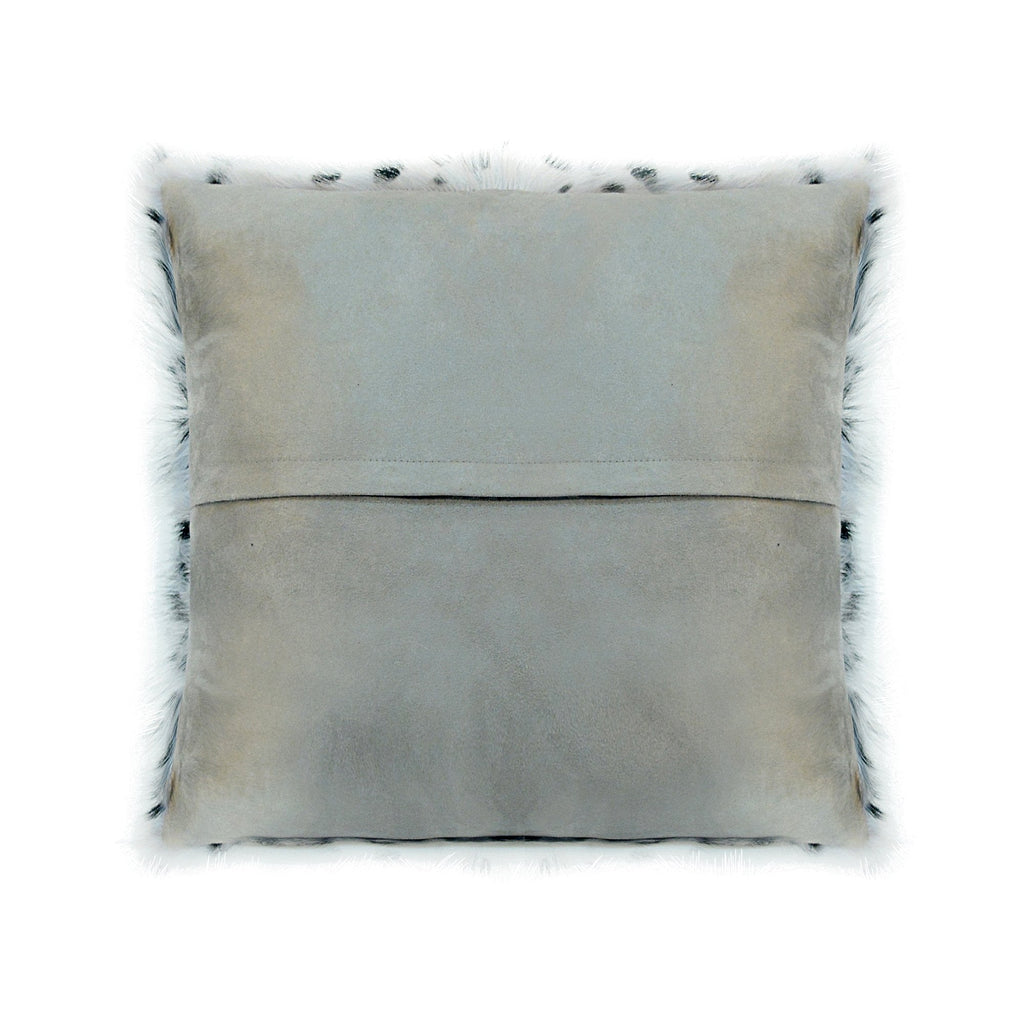 Spotted Goat Fur Pillow, Light Grey