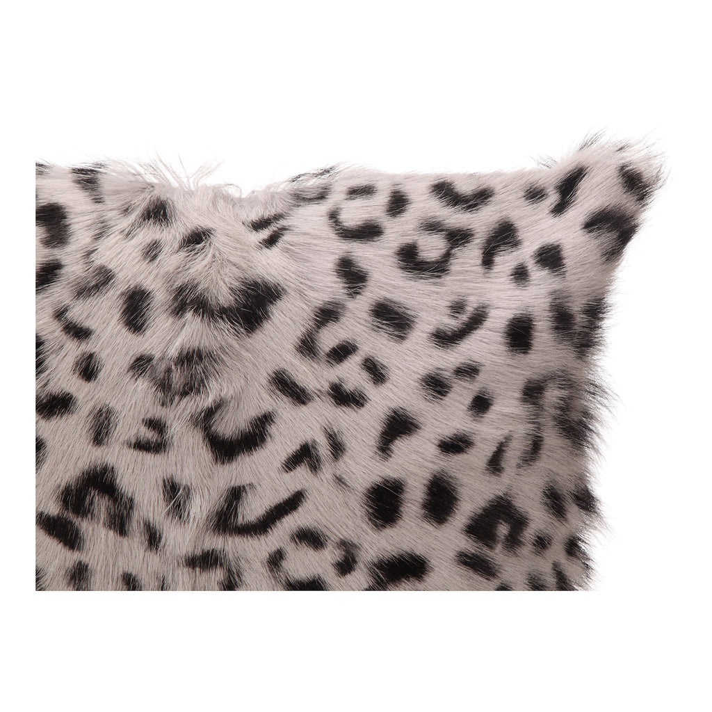 Spotted Goat Fur Pillow, Grey