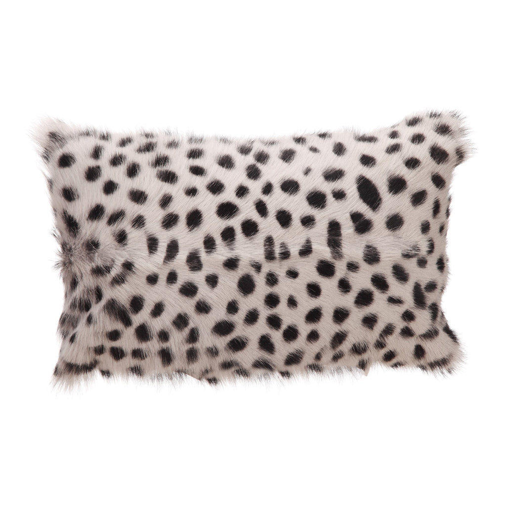 Goat Fur Bolster, Spotted Light Grey