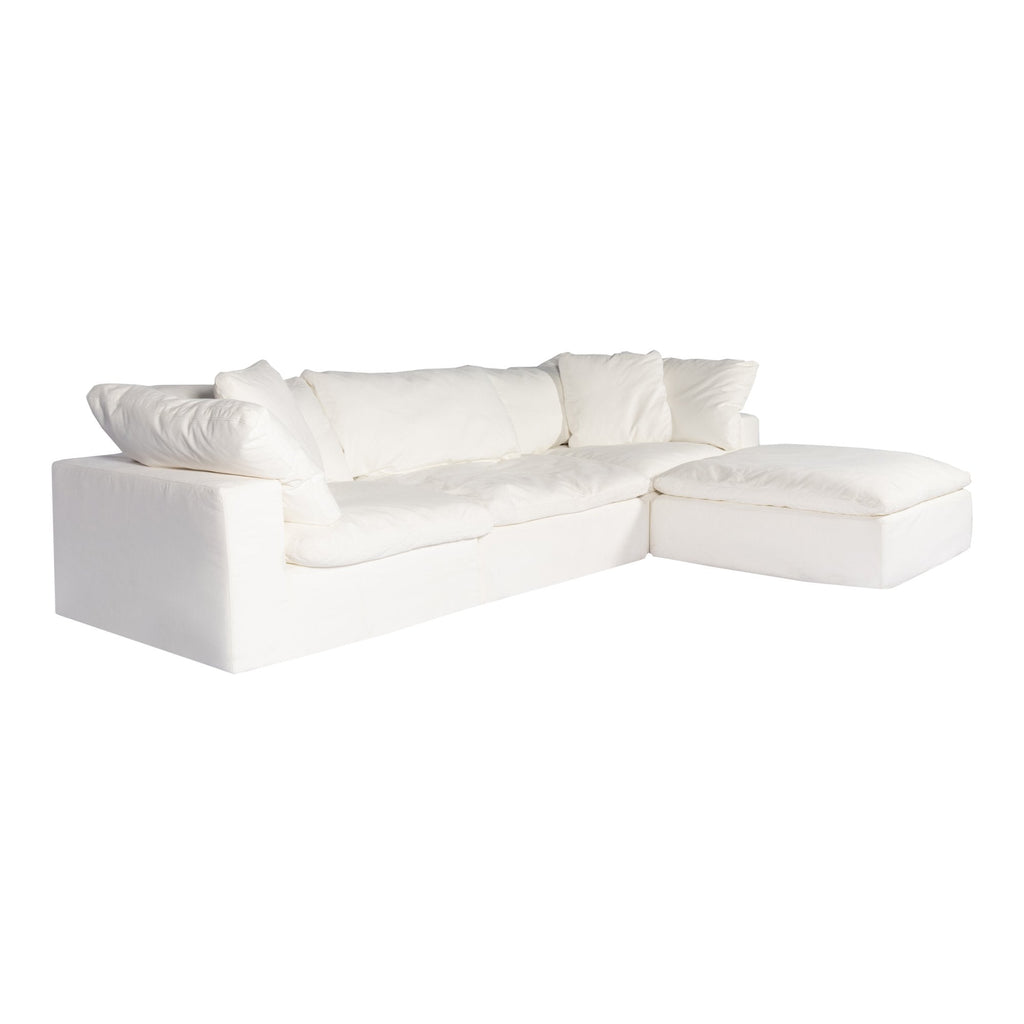 Clay Lounge Modular Sectional, White