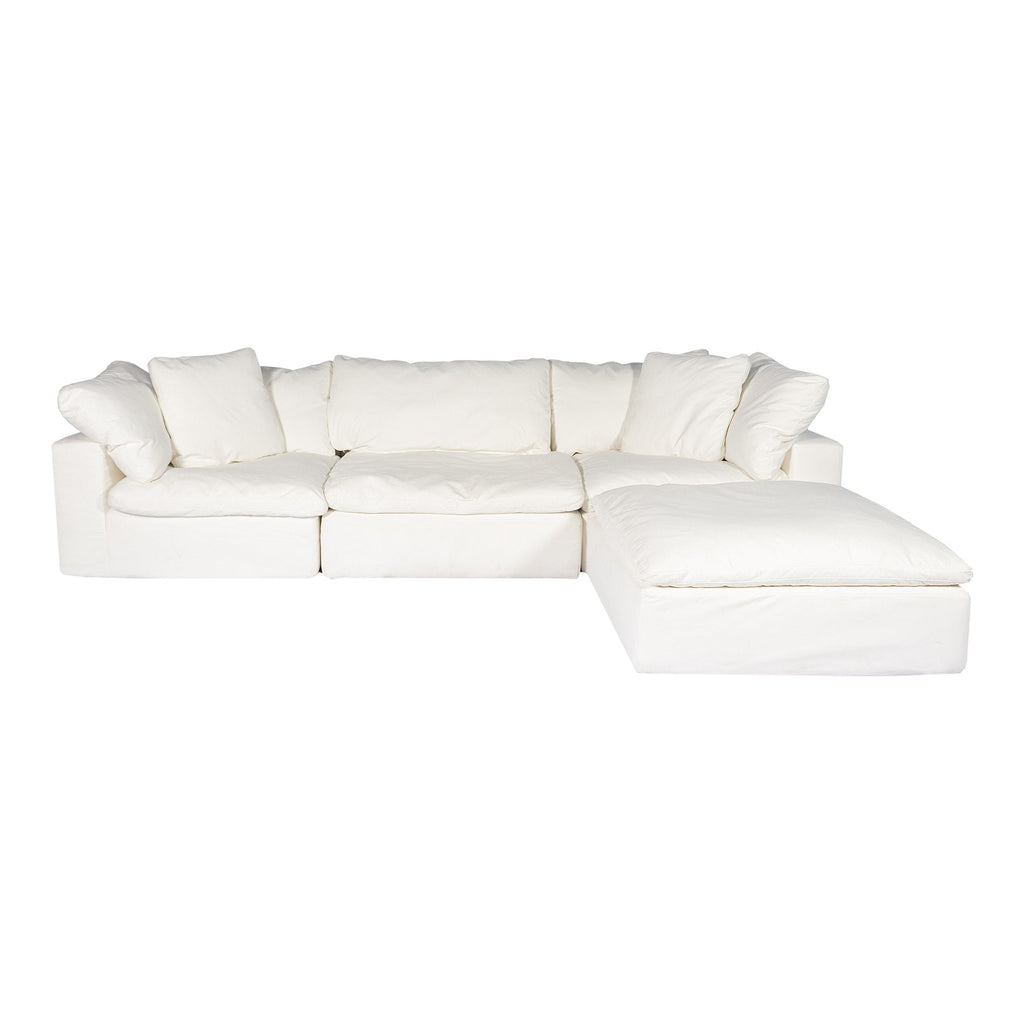 Clay Lounge Modular Sectional, White