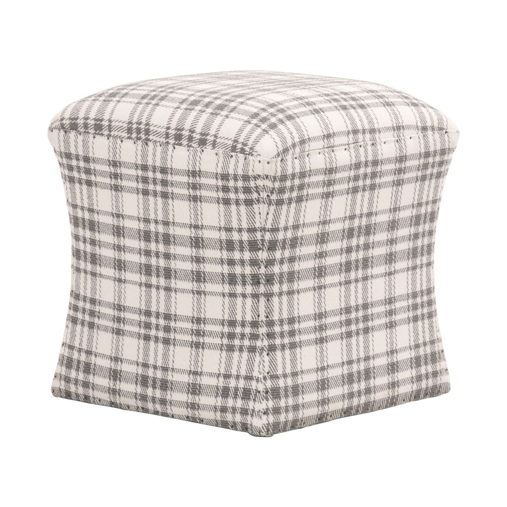 York Ottoman, Tartan Charcoal