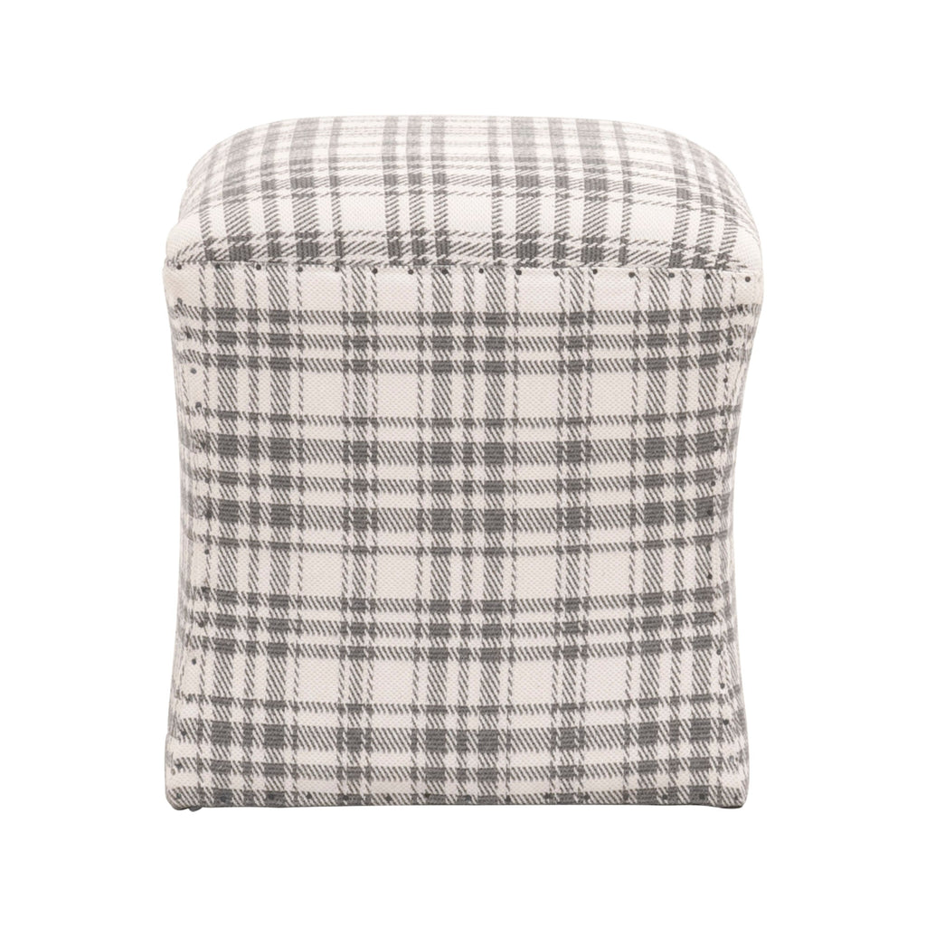 York Ottoman, Tartan Charcoal