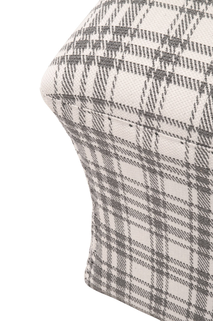 York Ottoman, Tartan Charcoal