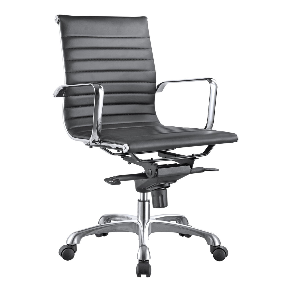 Studio Office Chair Low Back Black Vegan Leather