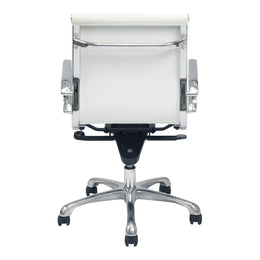 Studio Office Chair Low Back White Vegan Leather