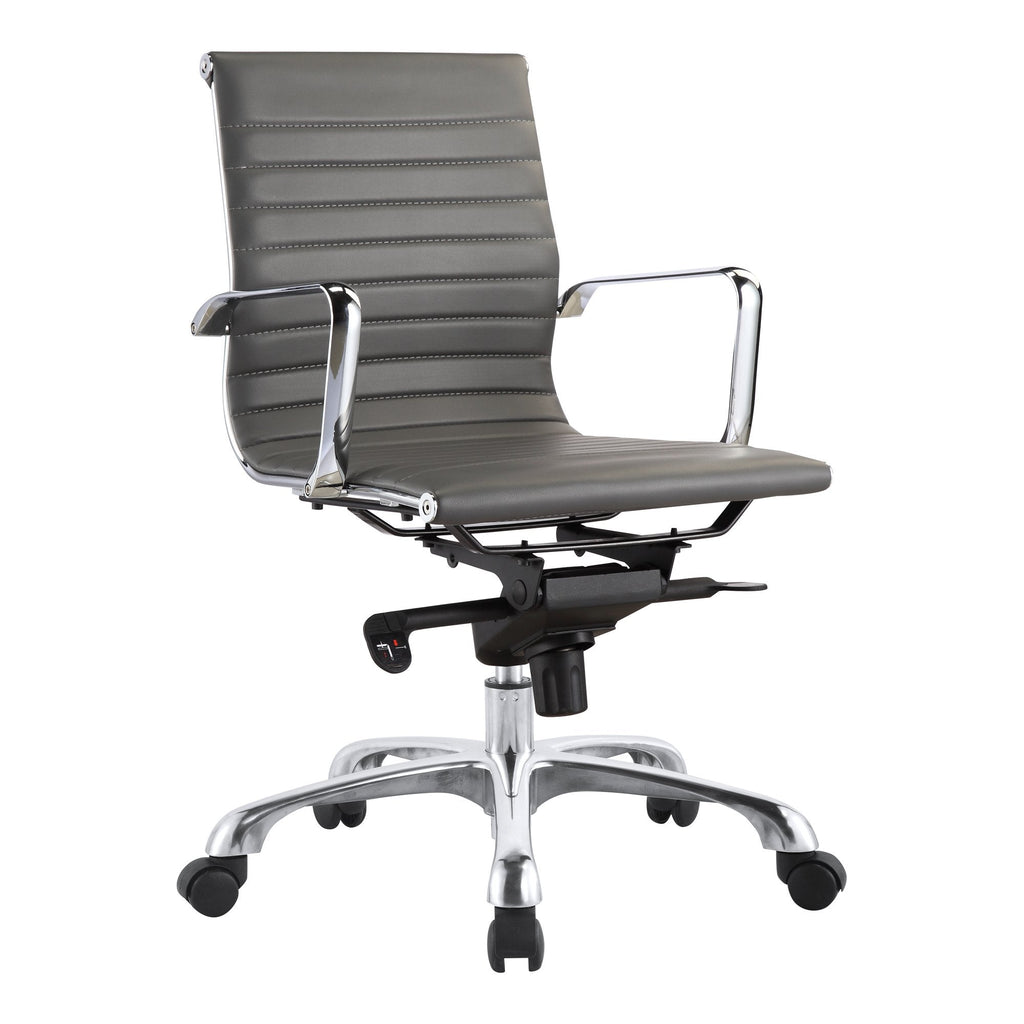 Studio Office Chair Low Back Grey Vegan Leather