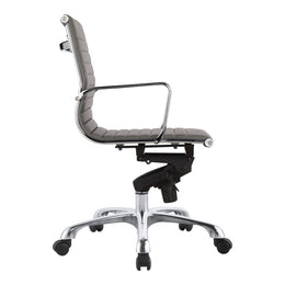 Studio Office Chair Low Back Grey Vegan Leather