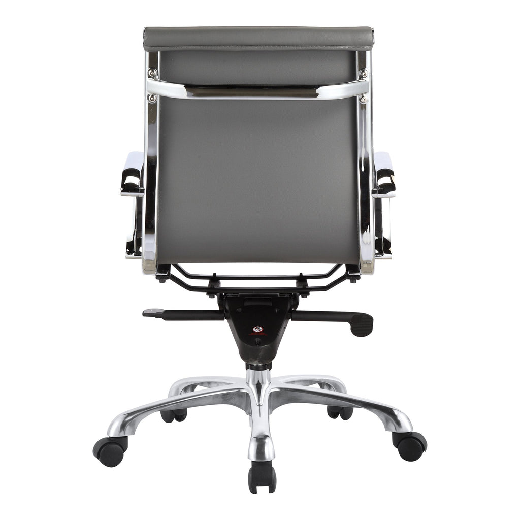 Studio Office Chair Low Back Grey Vegan Leather