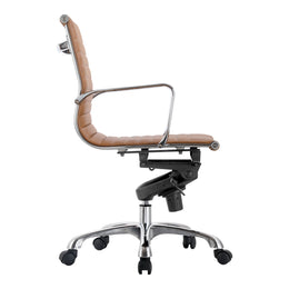 Studio Office Chair Low Back Tan Vegan Leather