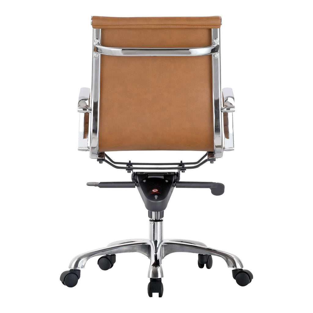 Studio Office Chair Low Back Tan Vegan Leather