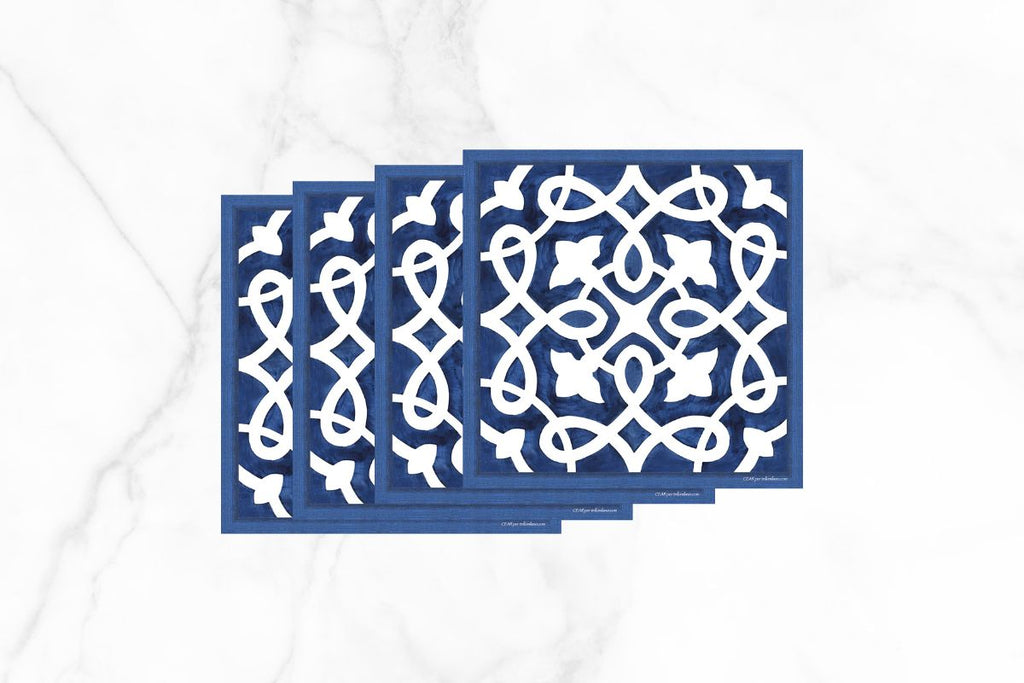 Ortigia B Italian Square Coaster, Set of 4