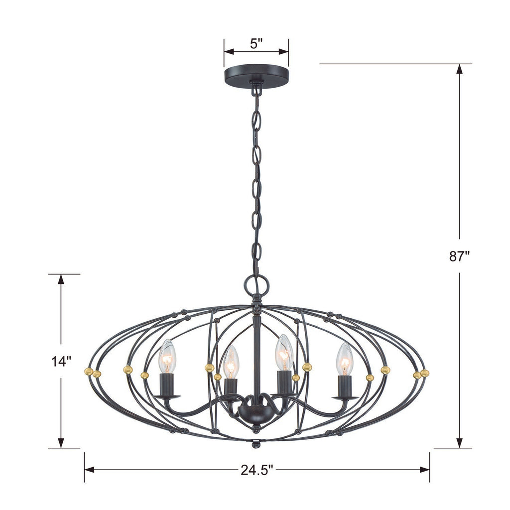 Zucca 4 Light Chandelier