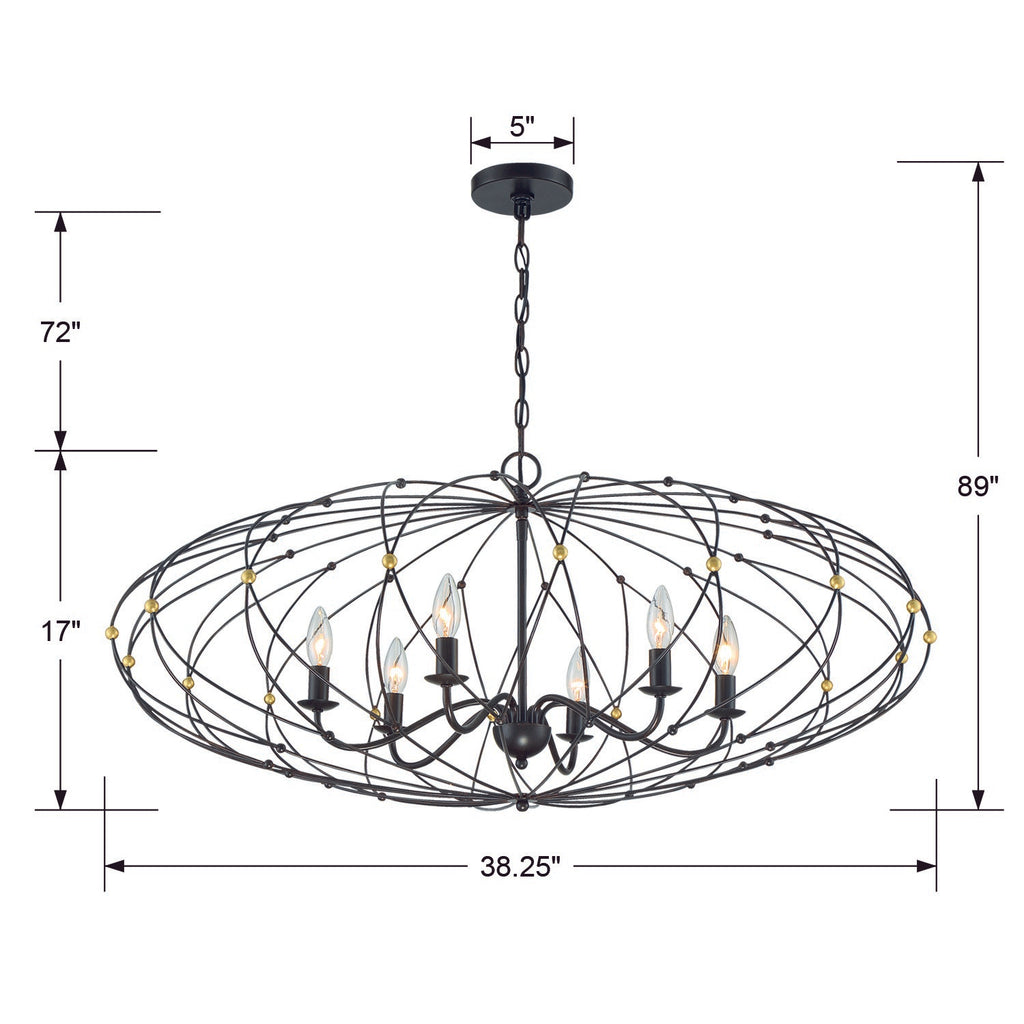 Zucca 6 Light Lantern Chandelier