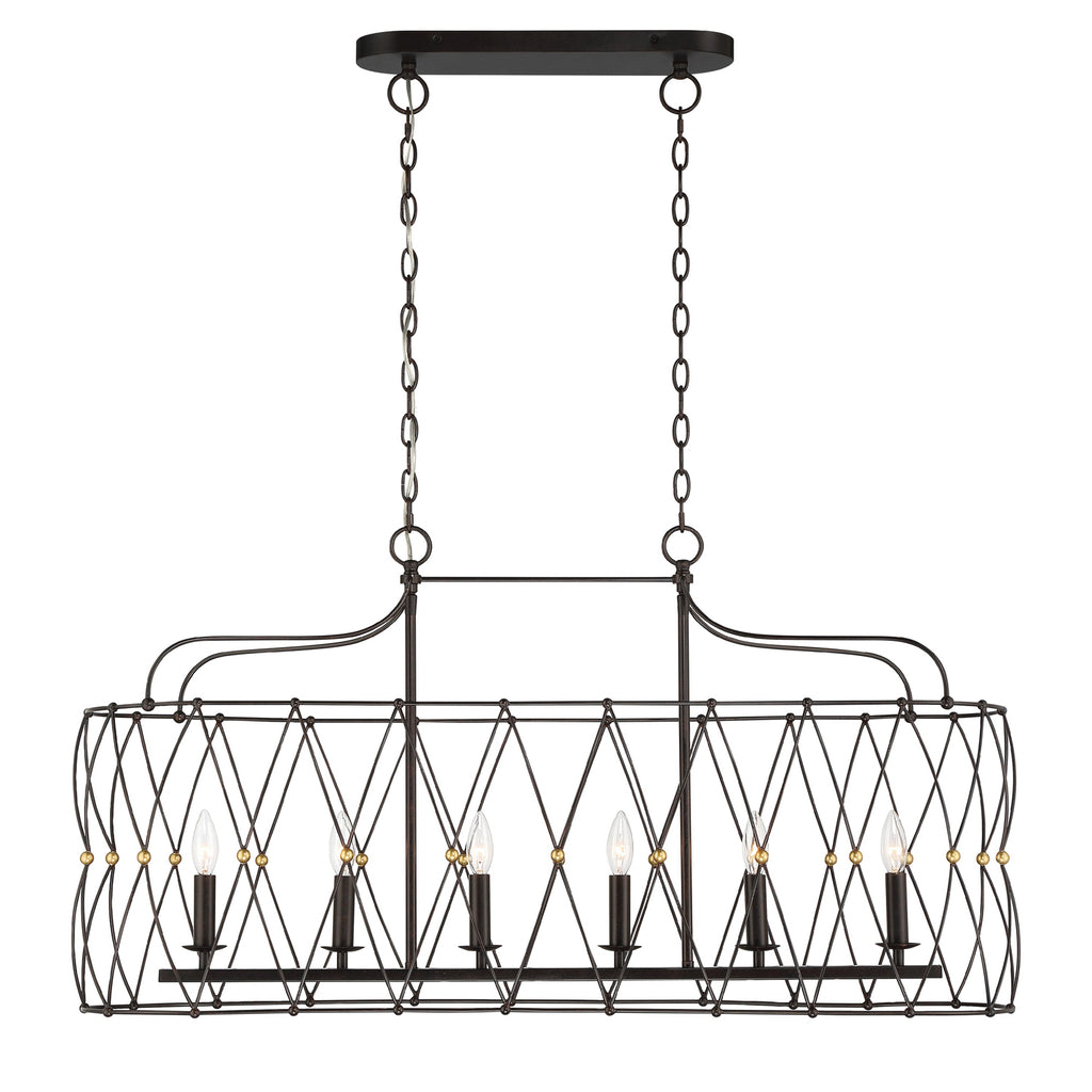 Zucca 6 Light Linear Chandelier