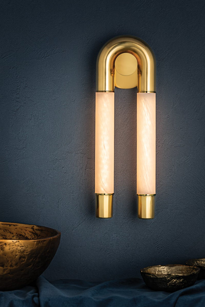 Zeme Wall Sconce, Vintage Polished Brass